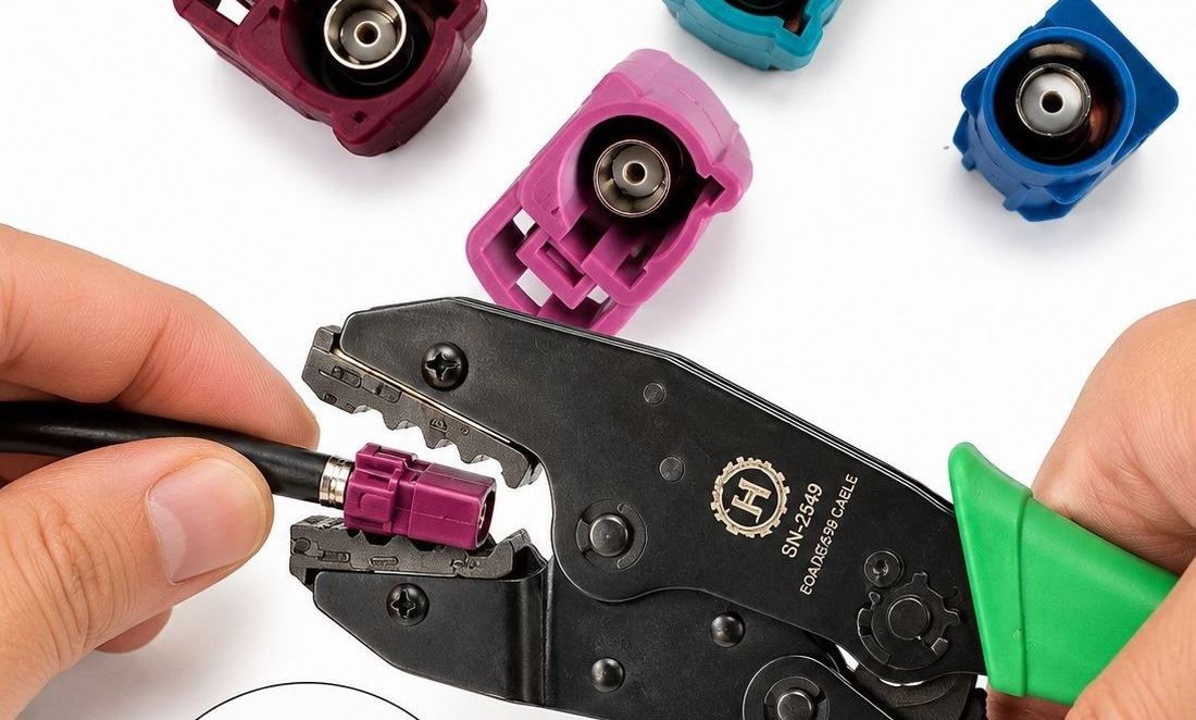 Choosing and crimping the correct FAKRA connector
