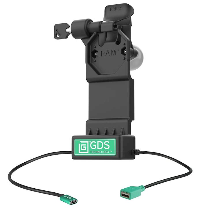 GDS® Uni-Conn™ Left Locking Power + Single USB-A Dock (RAM-GDS-DOCKLL-U1CD)
