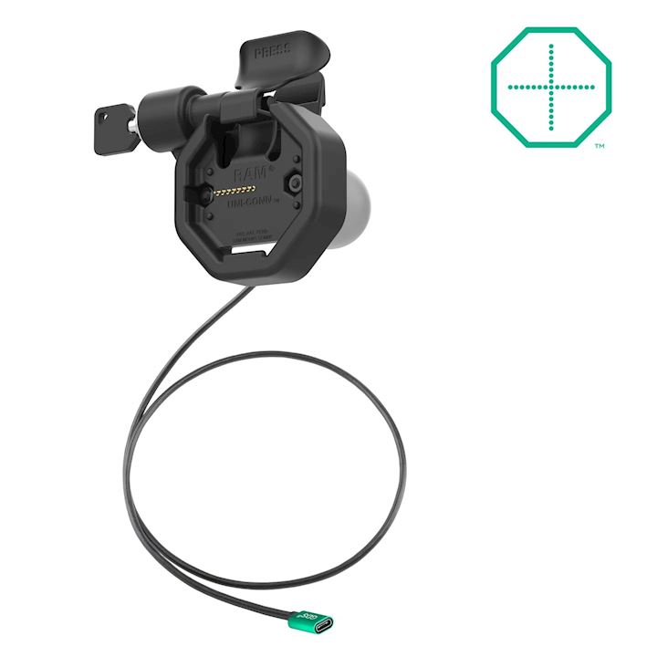 GDS® Uni-Conn™ Powered Left Locking Snap-In Dock with USB-C Connector (RAM-GDS-DOCKLL-U3CP)