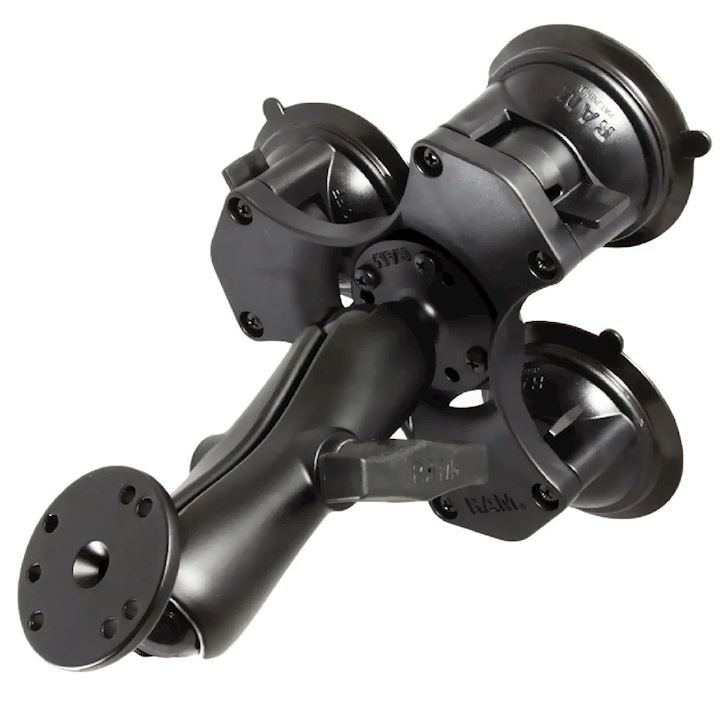 RAM® Twist-Lock™ Triple Suction Cup Mount with Round Plate (RAP-365-101)