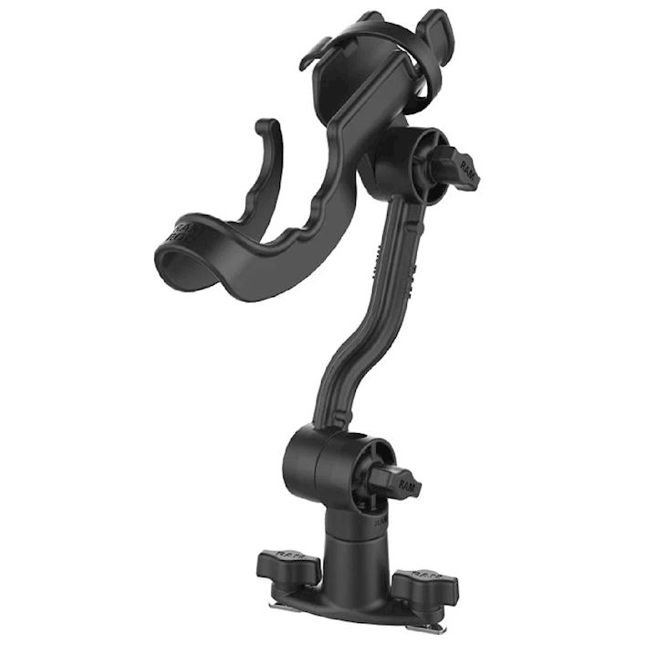 RAM ROD® Fishing Rod Holder with Extension Arm & Dual T-Bolt Track Base (RAP-114-PA-421)