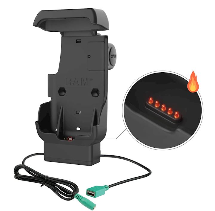 RAM® Powered Dock + USB-A for Honeywell CT40/45/47 - Heated Pins (RAM-HOL-HON12PDHU)