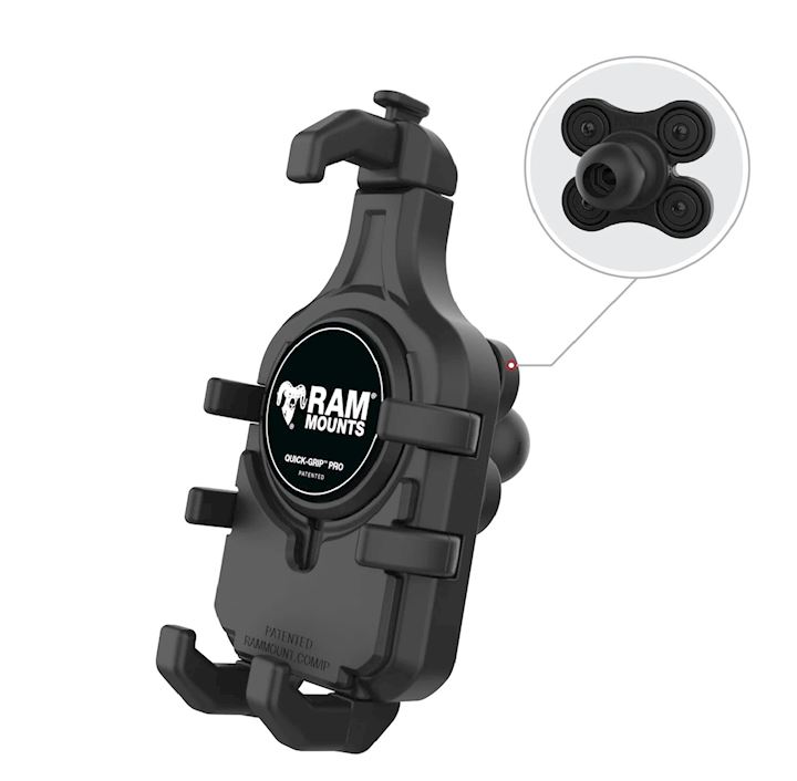 RAM® Quick-Grip™ Pro Phone Holder with Ball & Vibration Damper (RAM-HOL-PD5BVU)