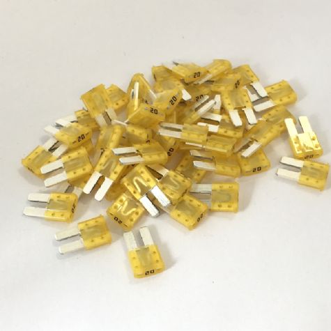 0327020.UXS Littelfuse MICRO2 Blade Fuse 20 Amp (FB2M.20) Pack of 50