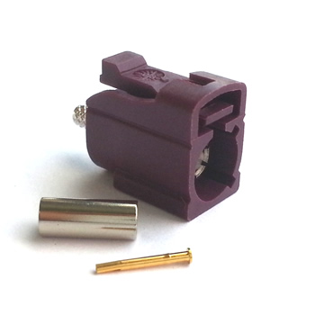 FAKRA GSM Female RG58 Bordeaux (FC-GSM-F58)