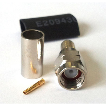 SMA Male Left Hand Thread, Reverse Polarity Crimp Plug (RG58) (SC1-SMARVT-PC10)
