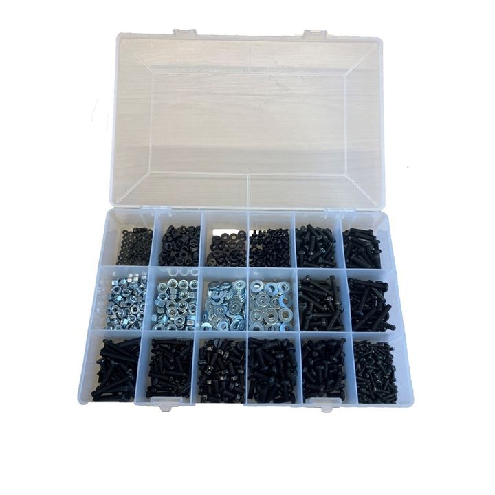 Assorted Box of Machine Screws, Nuts and Washers (1090 pieces)