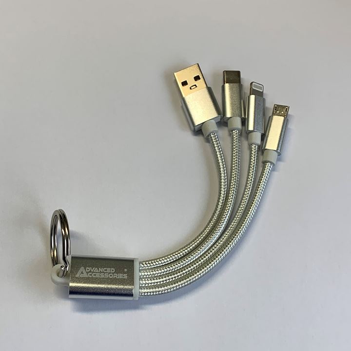 3 in 1 Splitter Charger (Micro USB, C-Type & Apple Lightening Connector)