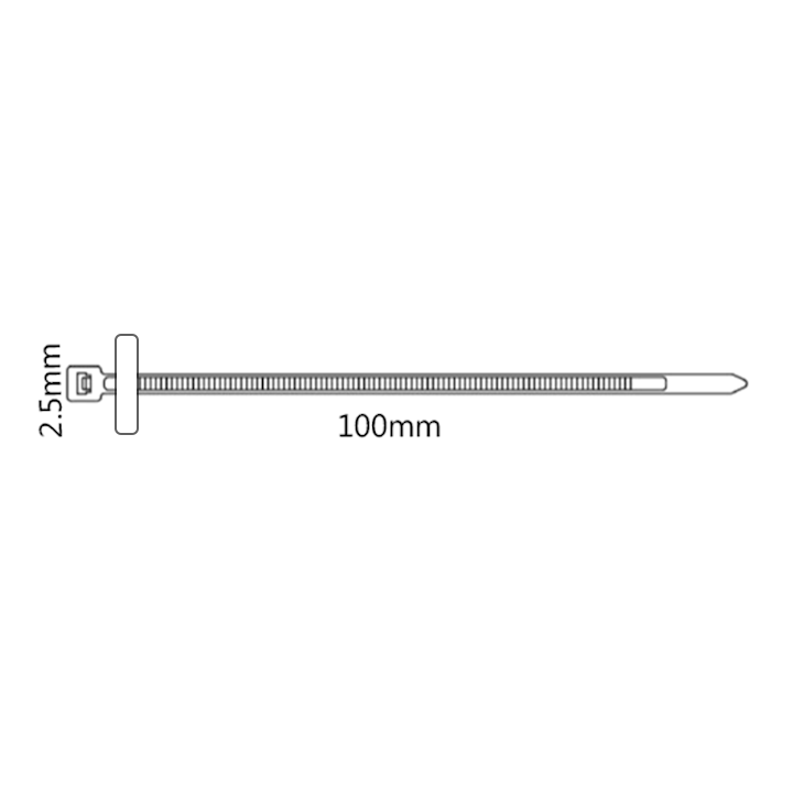 Marker Cable Ties 100mm x 2.5mm - White (CST.1M)