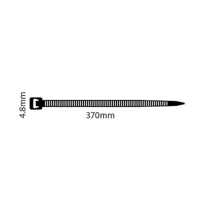 Cable Ties 370mm x 4.8mm Black Nylon 66 (CST.5)