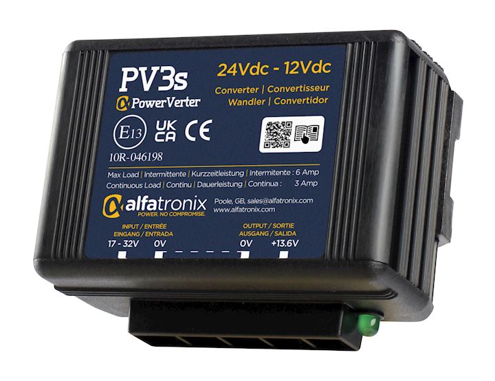 24 VDC-12 VDC 6 amp Voltage Converter PV3S Alfatronix (PV3S)