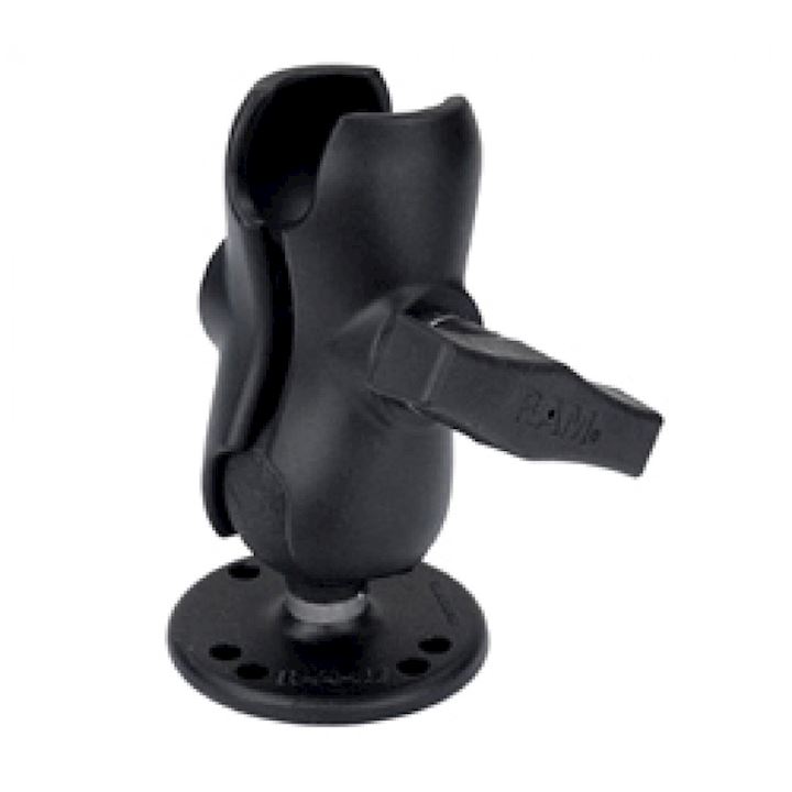 Mount with 2.5" Round Base & Short Double Socket Arm for 1.5" Ball