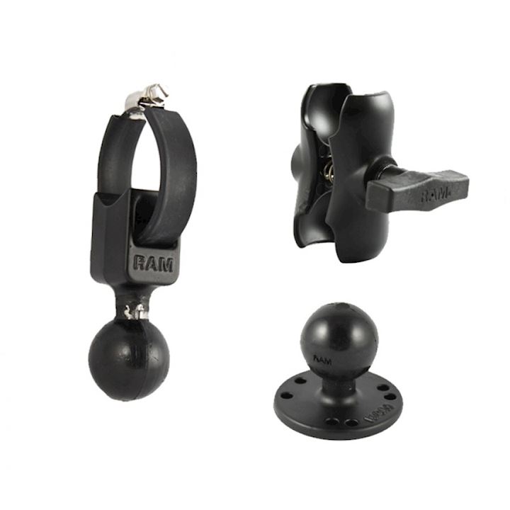 Strap Clamp with Short Double Socket Arm & Round Plate 1.5" Ball