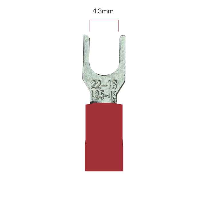 4.3mm Fork Terminal - Red (WT.64)