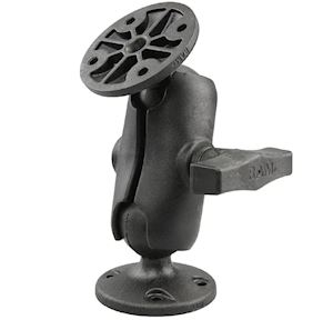 RAM® Composite Double Ball Mount with Two Round Plates - Short (RAP-101U-B)