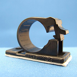 Cable Clamp 15mm Adhesive or Screw Mount Black