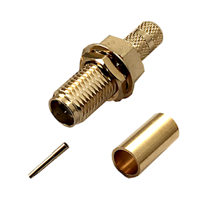 SMA Female (Bulk head) RG58 Connector with Crimpable Pin (C.111F/PC-BH)