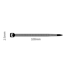 Cable Ties 100mm X 2.5mm Black Nylon 66 (CST.1)