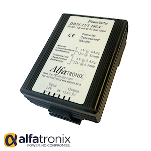 24VDC to 12VDC and 5VDC dual output converter Alfatronix