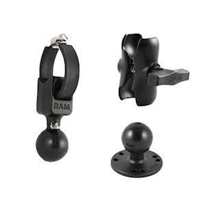 Strap Clamp with Short Double Socket Arm & Round Plate 1.5" Ball