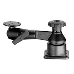 Swing Arm Horizontal Mount, Single Socket Arm & Round Base