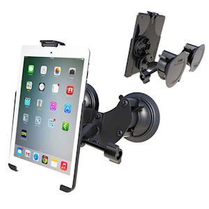 Dual Suction Cup EFB Mount with Arm & Retention Knob, and Form-Fit Holder for the Apple iPad mini 1-3