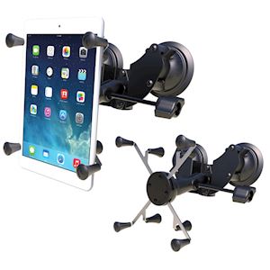 Dual Suction Cup EFB Mount with Retention Knob, and X-Grip™ Holder for 8" Tablets