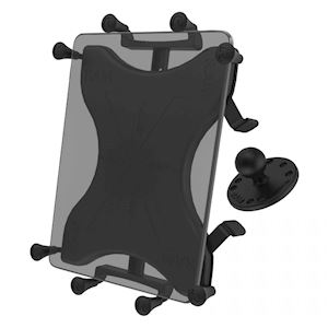 Universal X-Grip® Holder with Round Base Adapter for 10" Large Tablets