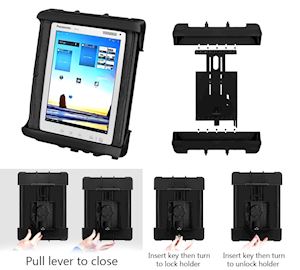 Tab-Lock™ Universal Lockable Holder for the Panasonic Toughpad™ FZ-A1 (w/ case) RAM-HOL-TABL9