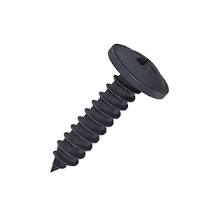 8 X 3/4 flanged pozi drive self tapping screw black