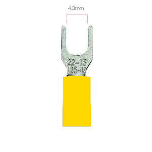 Yellow 4.3mm Pre-Insulated Fork Terminal (WT.40)