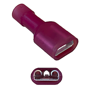 Nylon Female Red Insulated Female Spade 6.3mm