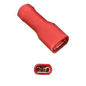 Red Fully Insulated Female Disconnect for 4.8mm tab, pack of 100. (WT.79)